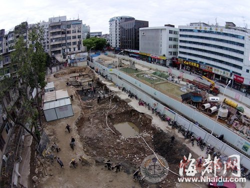 福州屏山地铁站启动考古发掘 地下两米现清代地面