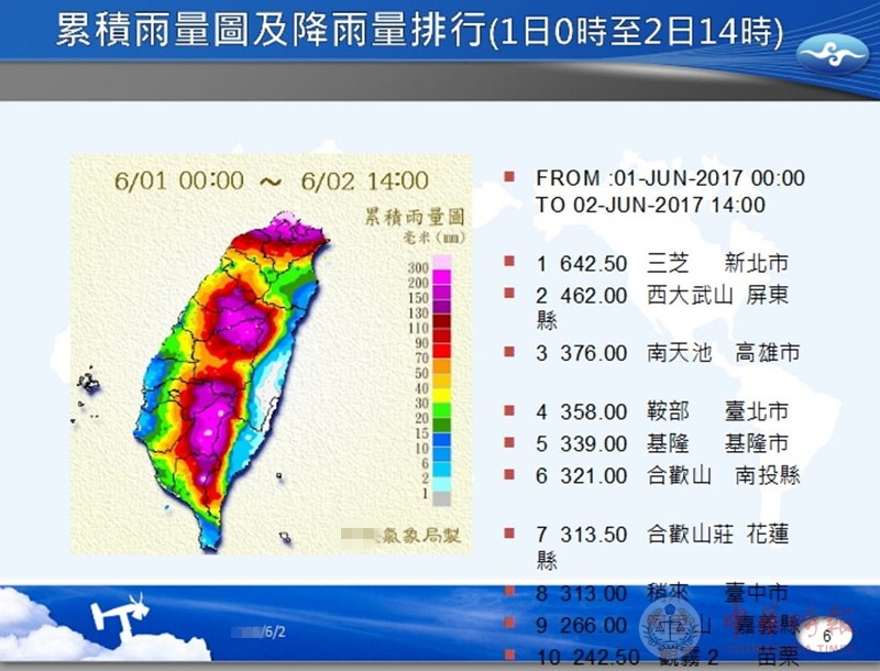 台湾暴雨灾情最新状况：1死5伤2失踪15人受困